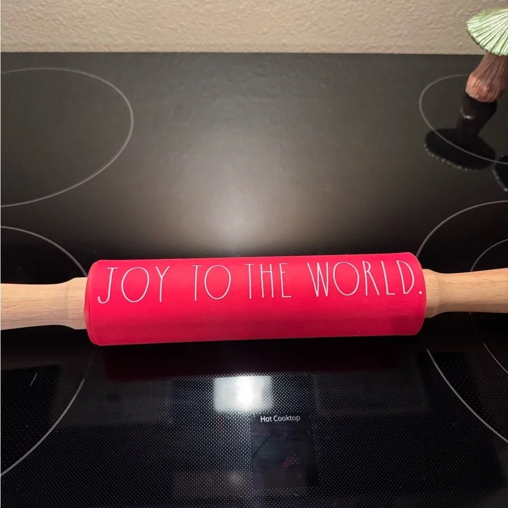 Rae Dunn Red Rolling Pin - Joy to the World